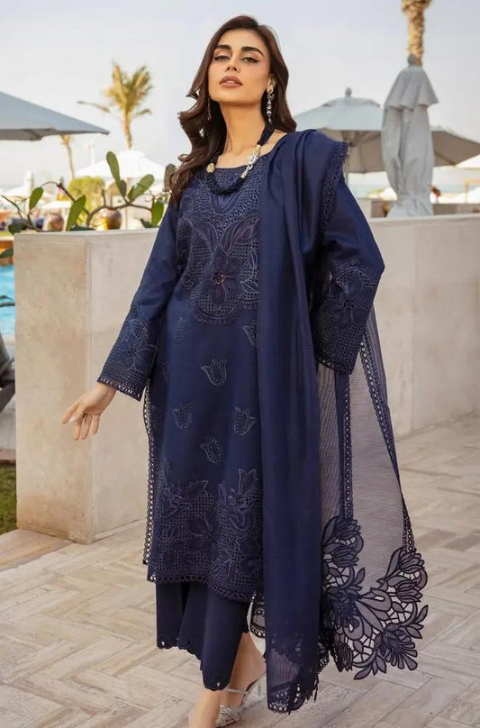 Rang Rasiya - 3PC Lawn Embroidered Shirt with Embroidered Khadi Net Dupatta (Unstitched)