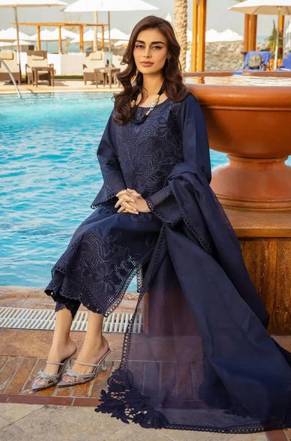 Rang Rasiya - 3PC Lawn Embroidered Shirt with Embroidered Khadi Net Dupatta (Unstitched)