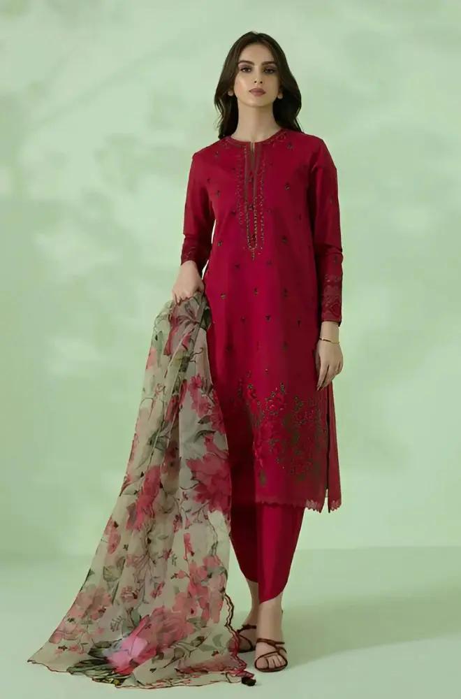 SAPPHIRE - Unstitched Embroidered Dhanak 3PC