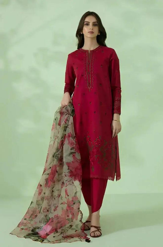 SAPPHIRE - Unstitched Embroidered Dhanak 3PC