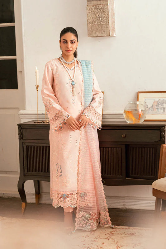 Qalamkar Luxury Lawn Unstitched Embroidered 3Pc Suit Aleeza