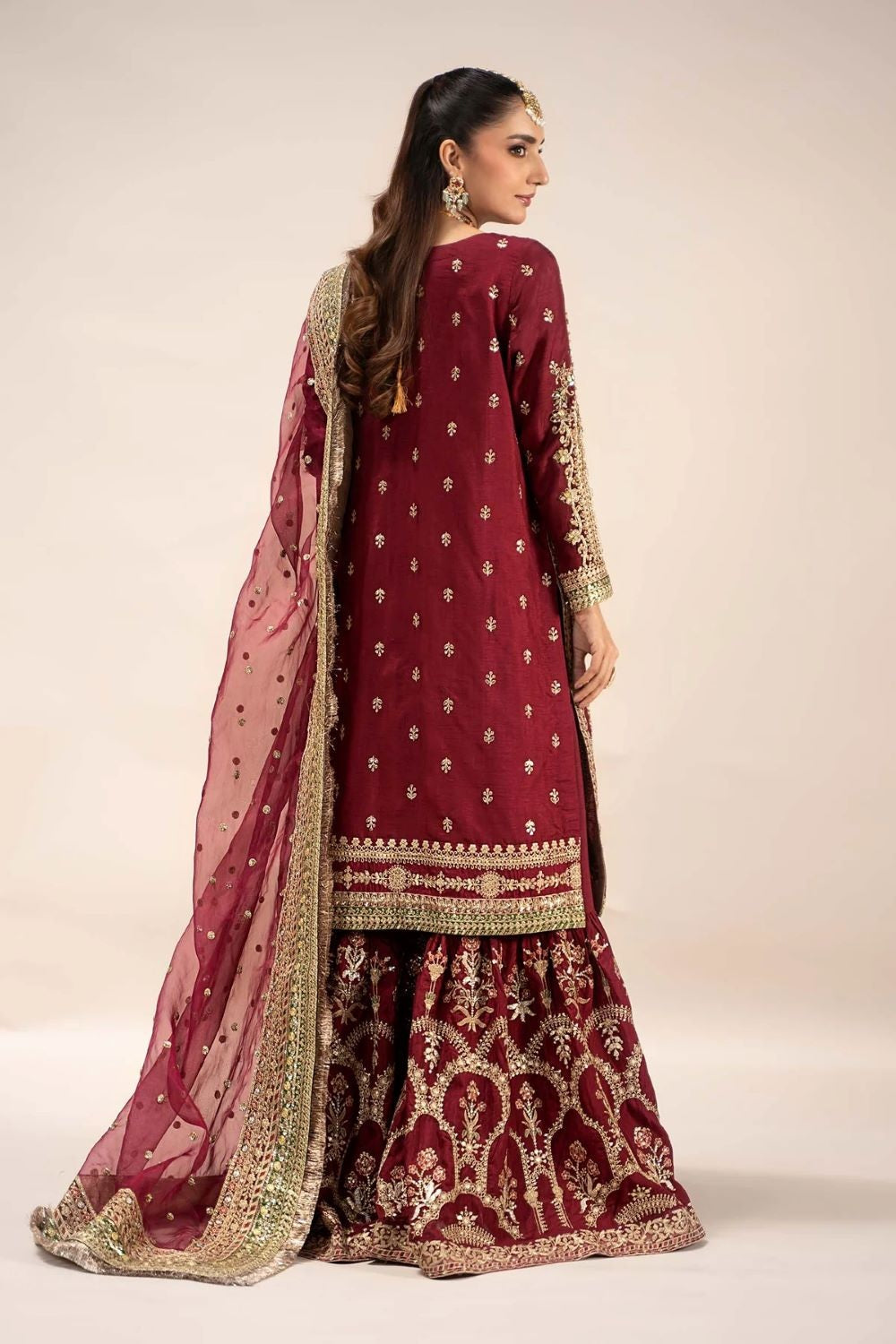 Maria.B Luxury Raw Silk Embroidered 3 Piece Unstitched Virasat