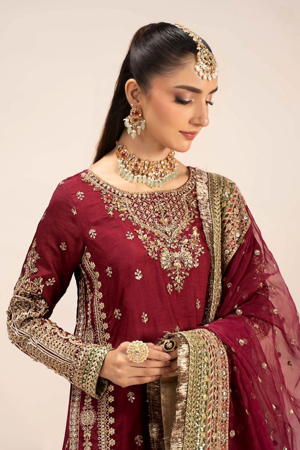 Maria.B Luxury Raw Silk Embroidered 3 Piece Unstitched Virasat