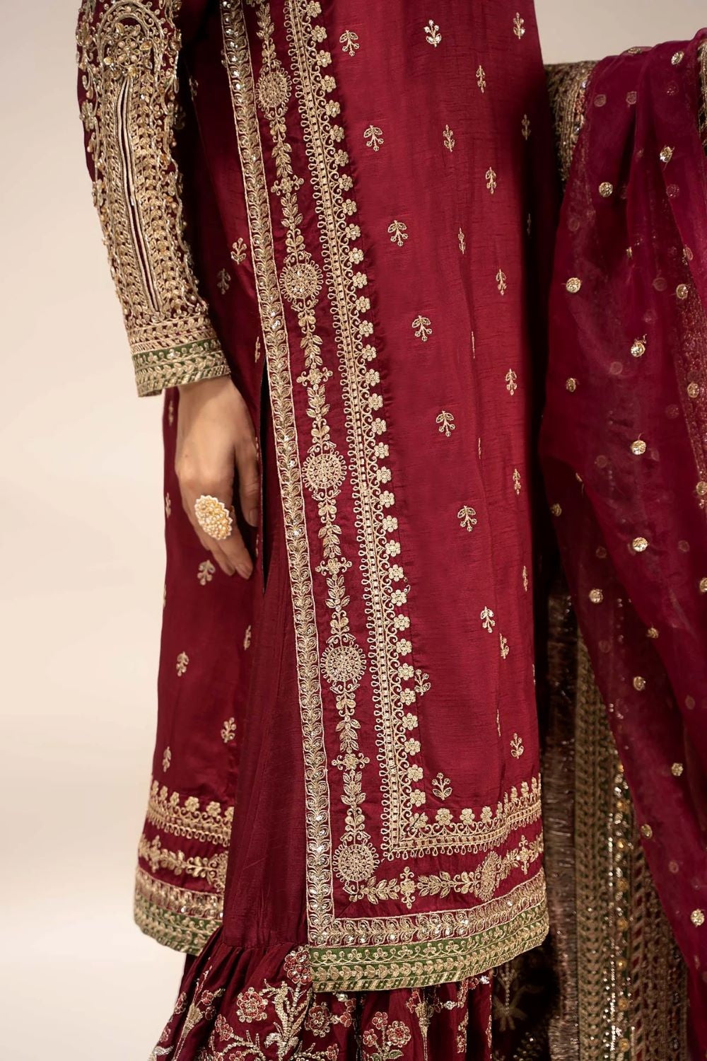 Maria.B Luxury Raw Silk Embroidered 3 Piece Unstitched Virasat
