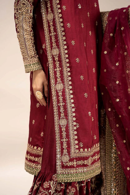 Maria.B Luxury Raw Silk Embroidered 3 Piece Unstitched Virasat