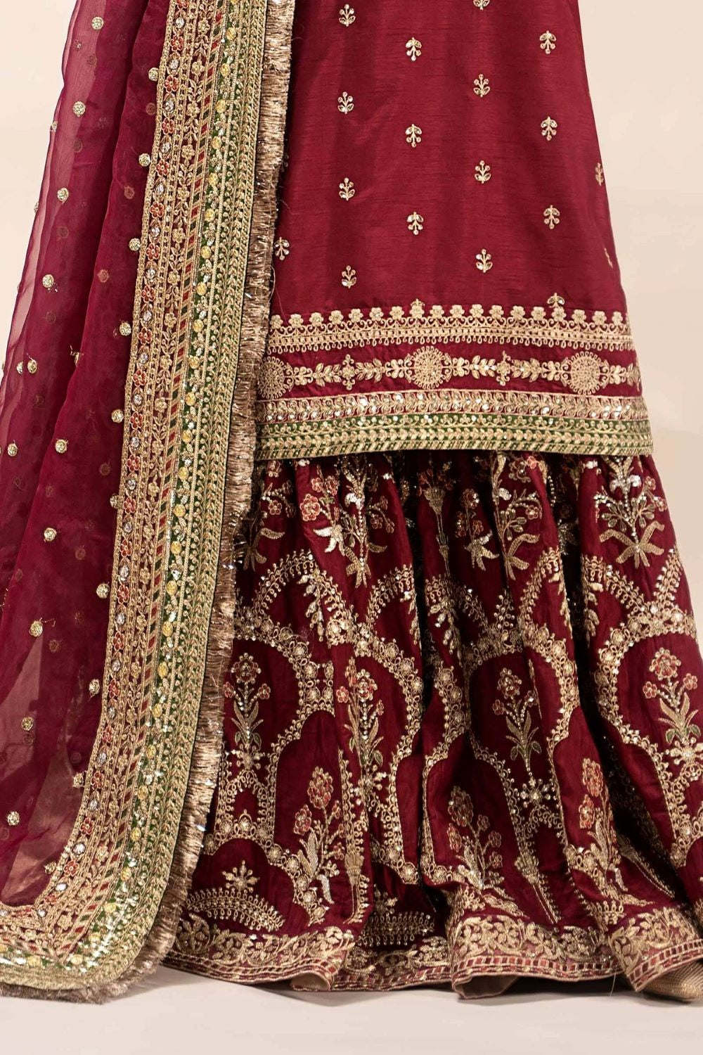 Maria.B Luxury Raw Silk Embroidered 3 Piece Unstitched Virasat