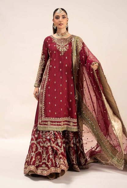Maria.B Luxury Raw Silk Embroidered 3 Piece Unstitched Virasat