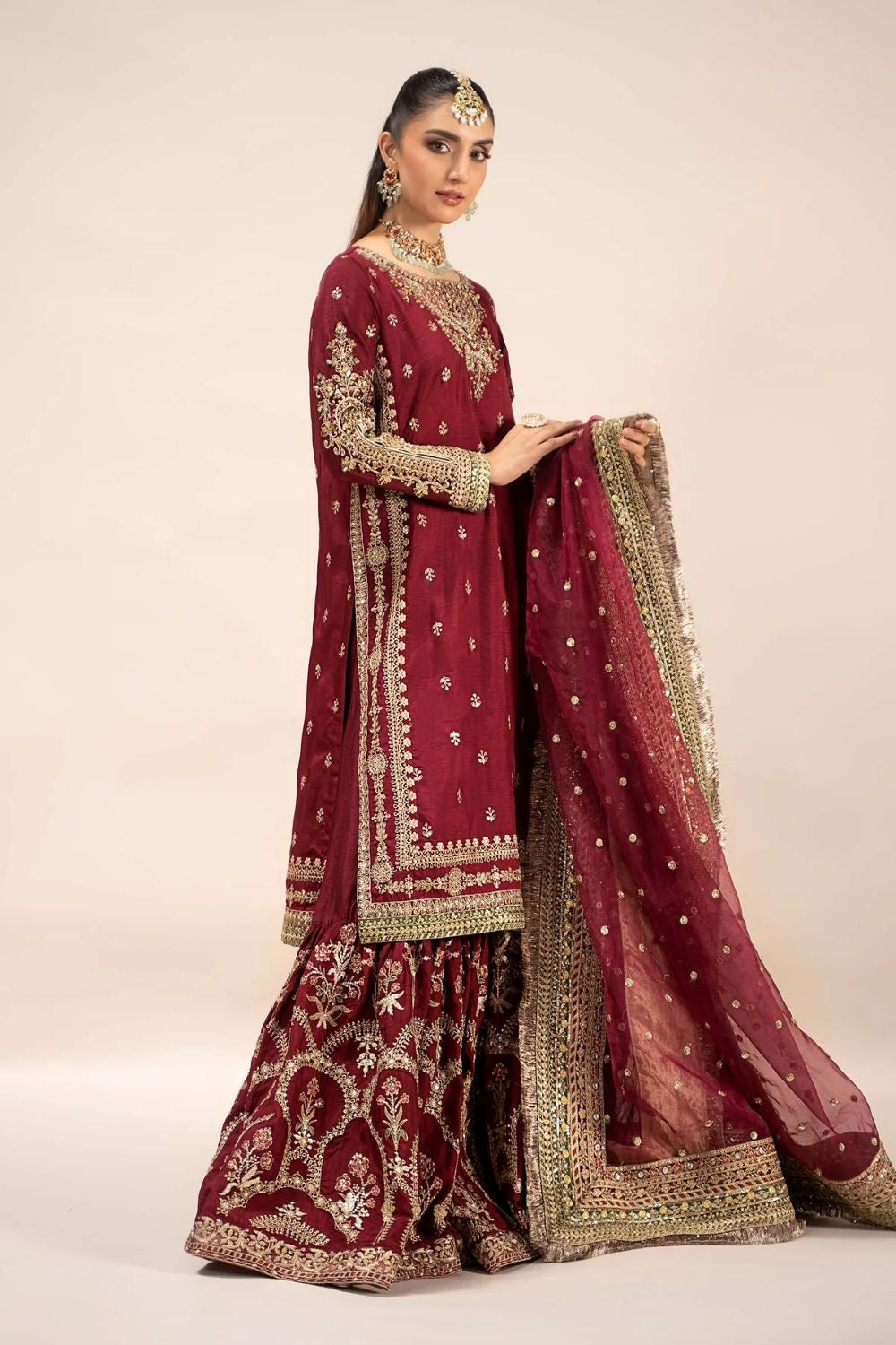 Maria.B Luxury Raw Silk Embroidered 3 Piece Unstitched Virasat
