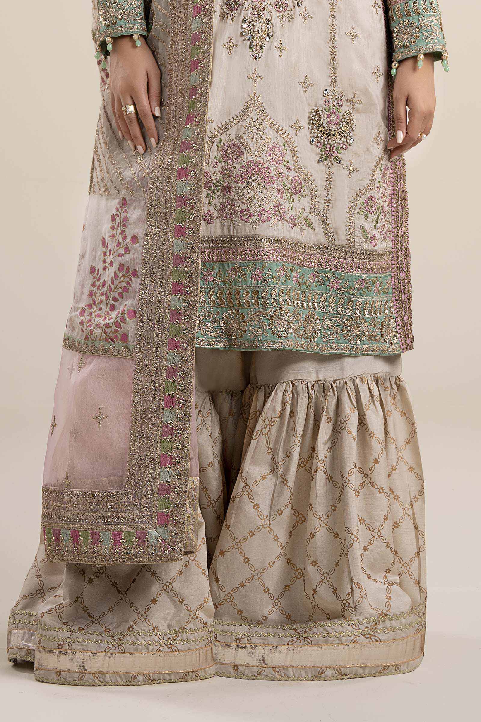 Maria.B Luxury Bamber Raw Silk 3 Pc Unstitched Collection SF