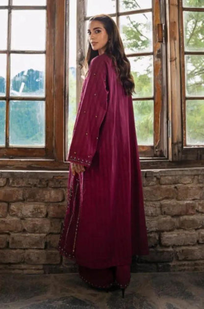 Sapphire - 2PC Unstitched Khaddar Embroidered Shirt with Khaddar Trouser