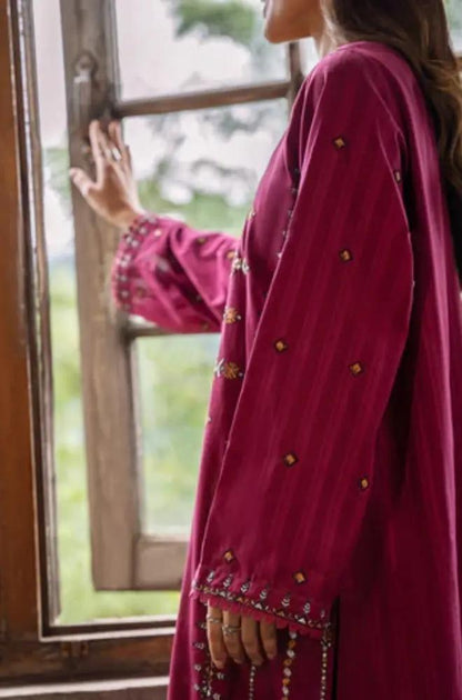 Sapphire - 2PC Unstitched Khaddar Embroidered Shirt with Khaddar Trouser