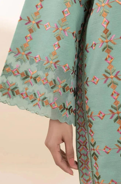 Sapphire - 3PC Unstitched Dhanak Embroidered Shirt with Dhanak Embroidered Dupatta