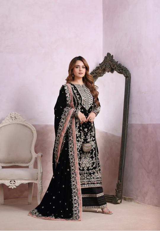 Aneelas Wedding Velvet Embroidered Unstitched Collection