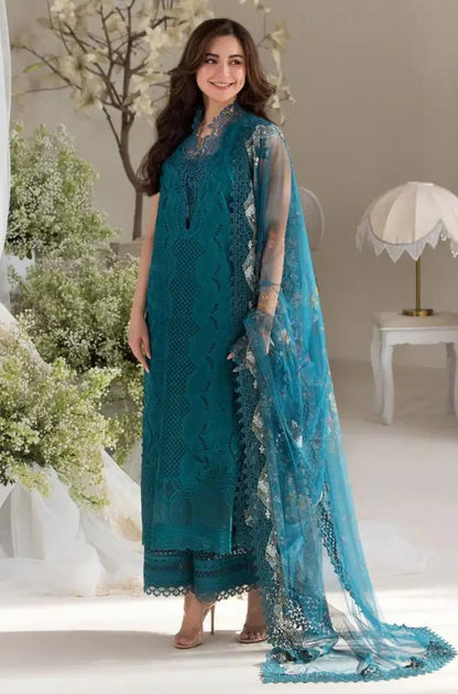 Sobia Nazir - 3PC Lawn Embroidered Chicken Kari Shirt with Embroidered Khaddi Net Dupatta (Unstitched)