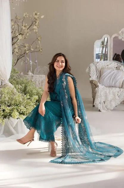 Sobia Nazir - 3PC Lawn Embroidered Chicken Kari Shirt with Embroidered Khaddi Net Dupatta (Unstitched)