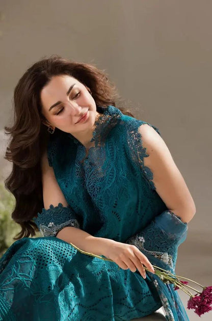Sobia Nazir - 3PC Lawn Embroidered Chicken Kari Shirt with Embroidered Khaddi Net Dupatta (Unstitched)