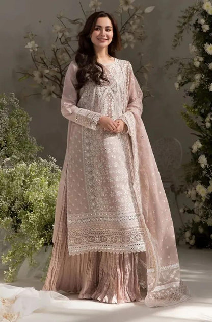 Sobia Nazir - 3PC Lawn Embroidered Shirt with Embroidered Organza Dupatta (Unstitched)
