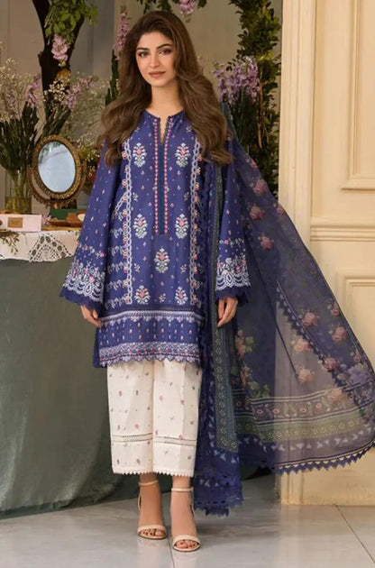 Sobia Nazir - 3PC Lawn Embroidered Shirt with Printed Chiffon Dupatta (Unstitched)