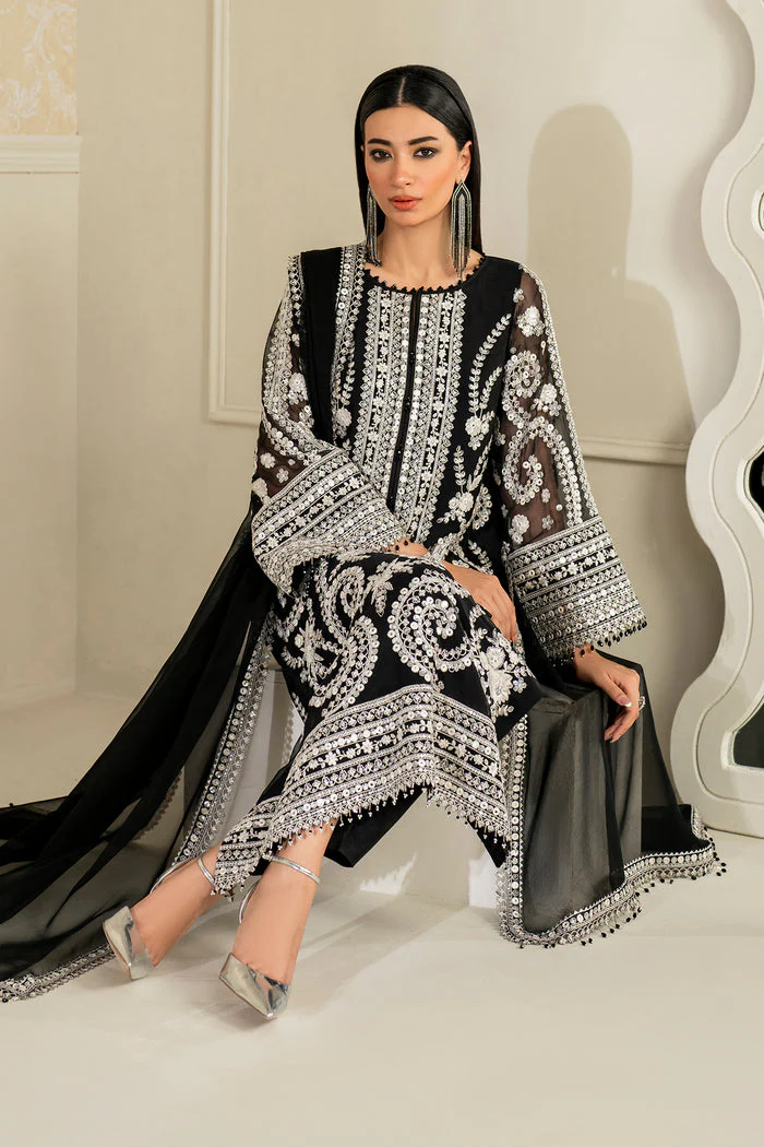 Baroque Exclusive Formal Embroidered Chiffon Unstitched 3Pc Suit