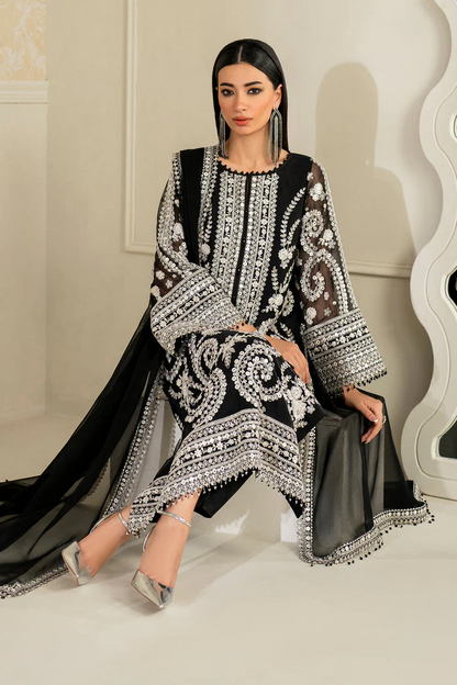 Baroque Exclusive Formal Embroidered Chiffon Unstitched 3Pc Suit