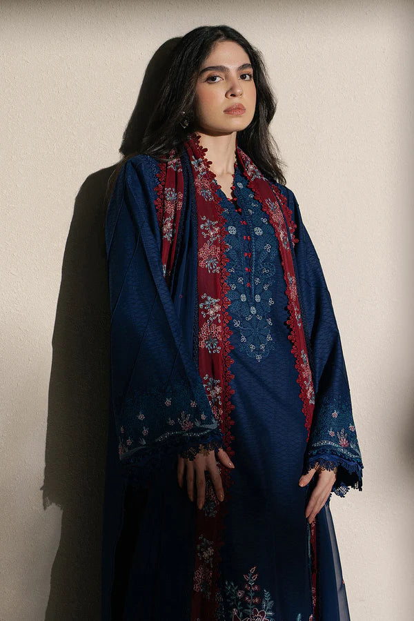 Ziva Luxury Lawn Embroidered Collection Unstitched Vela - Sorelle