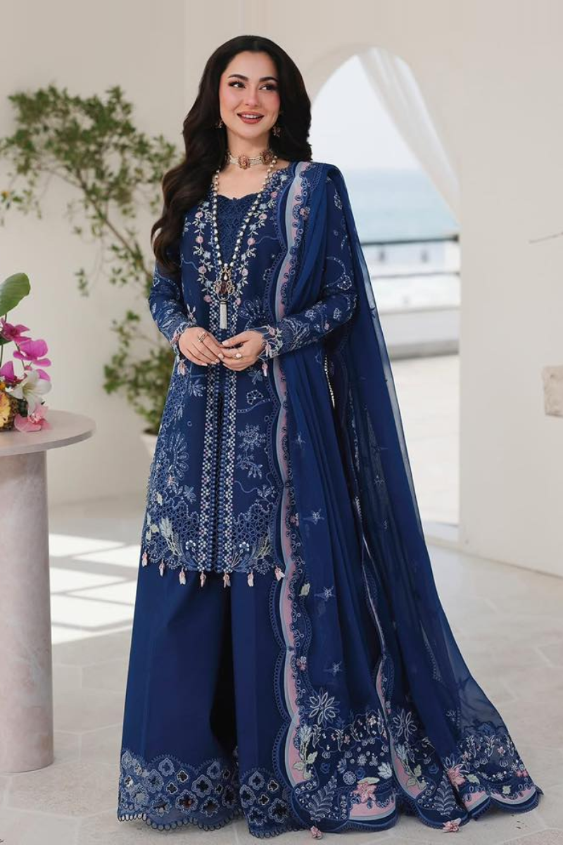 Qalamkar Luxury Lawn Embroidered 3 Piece Unstitched ESMA