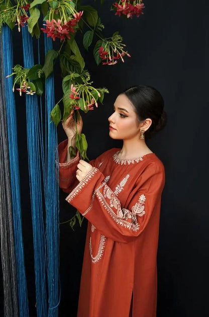 Urge - 2PC Unstitched Dhanak Embroidered Shirt with Plain Trouser