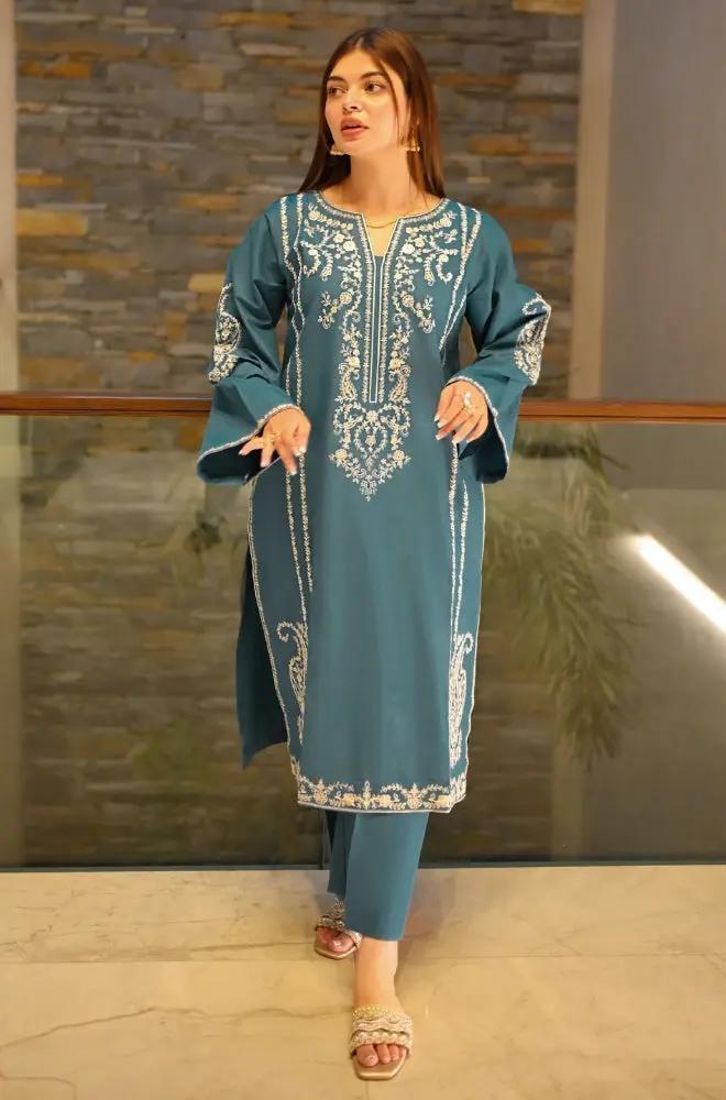 Urge - 2PC Unstitched Lawn Embroidered Shirt with Embroidered Lawn Trousers