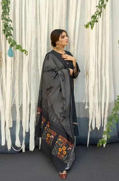 Urge - 3PC Lawn Embroidered Shirt with Printed Cotton Net Dupatta (Unstitched)