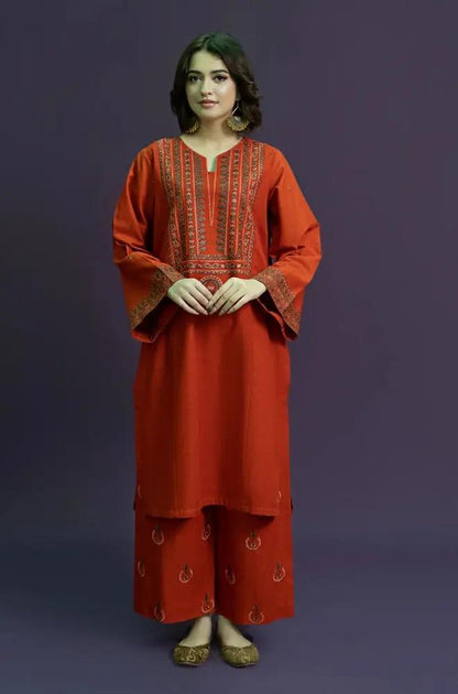 Urge - 3PC Unstitched Khaddar Embroidered Shirt with Khaddar Embroidered Trouser