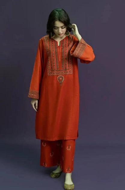 Urge - 3PC Unstitched Khaddar Embroidered Shirt with Khaddar Embroidered Trouser