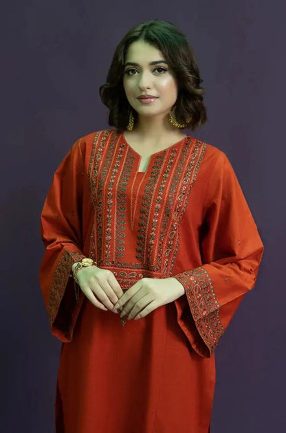 Urge - 3PC Unstitched Khaddar Embroidered Shirt with Khaddar Embroidered Trouser