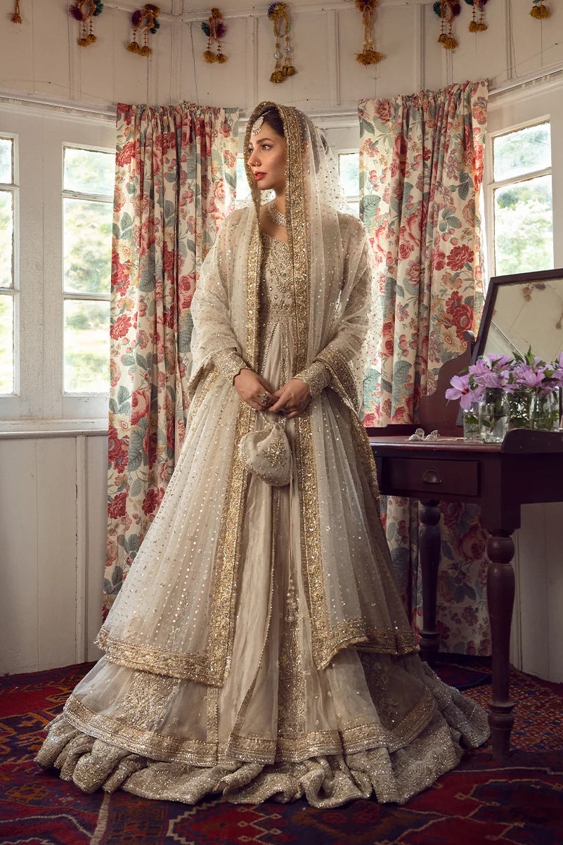 ANAMTA Golden White Organza Bridal Wedding Edition Unstitched