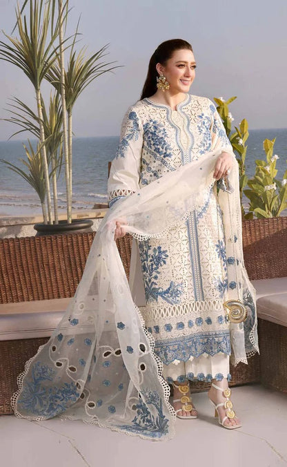 ANEELAS Luxury Chikankari Embroidered Lawn Unstitched 3PC Suit
