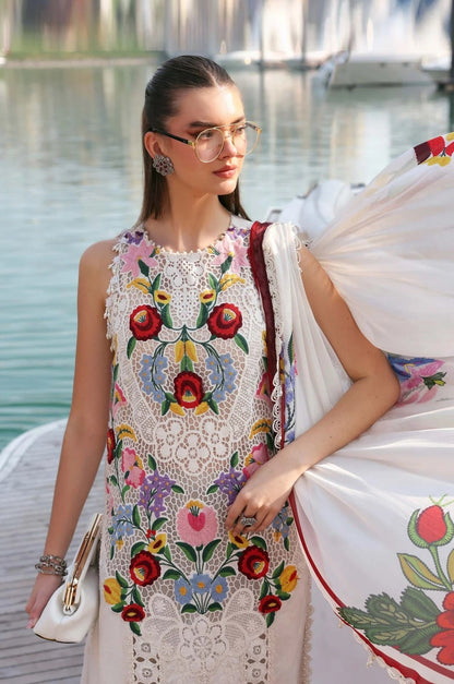 Maria B Luxury Embroidered Lawn Unstitched 3PC Suit D