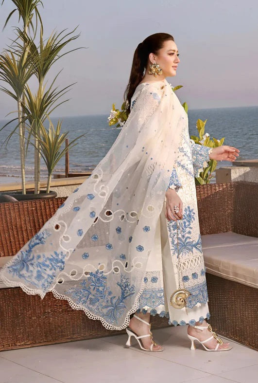 ANEELAS Luxury Chikankari Embroidered Lawn Unstitched 3PC Suit