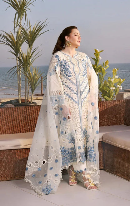 ANEELAS Luxury Chikankari Embroidered Lawn Unstitched 3PC Suit