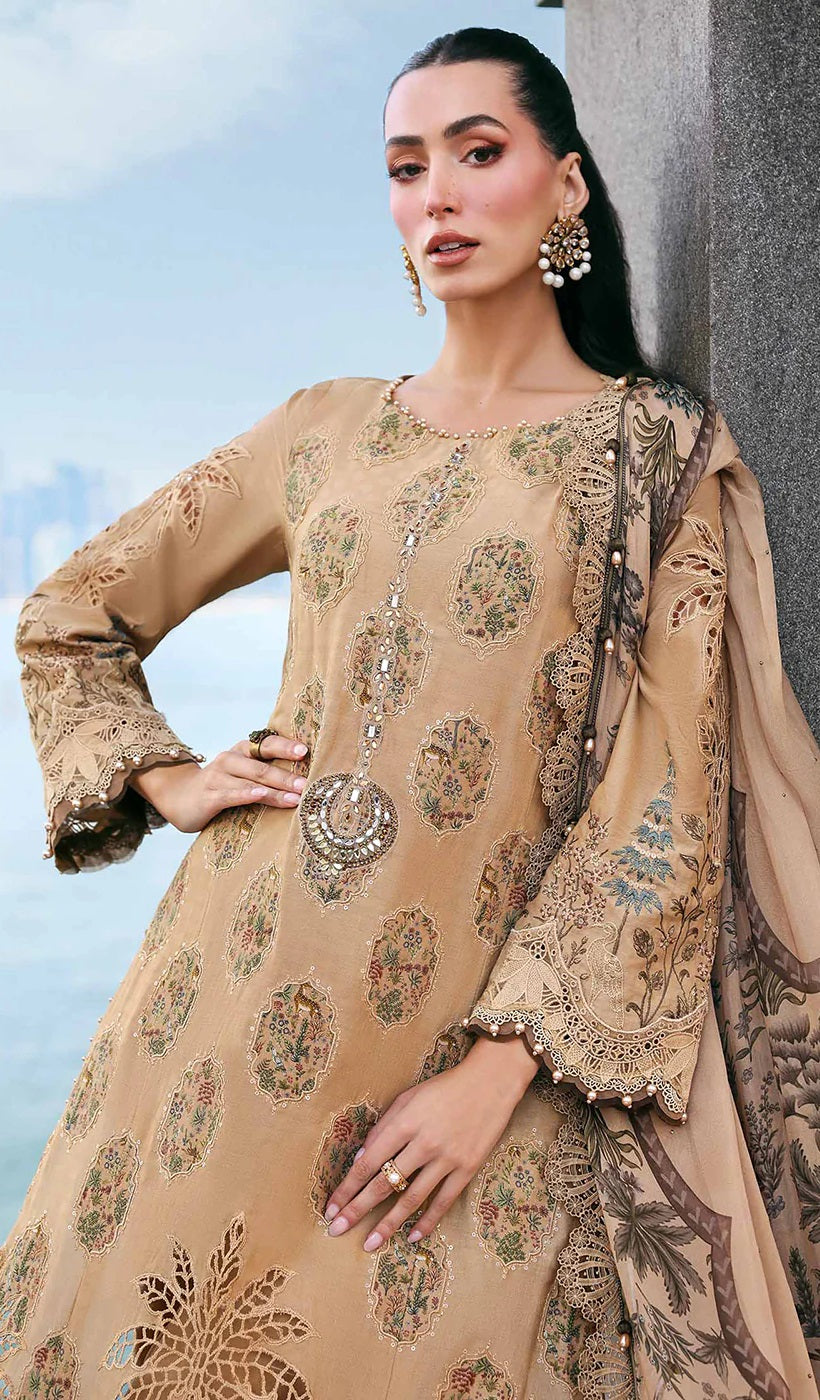 Maria.B Luxury Embroidered Jacquard Lawn Unstitched 3Pc Suit D