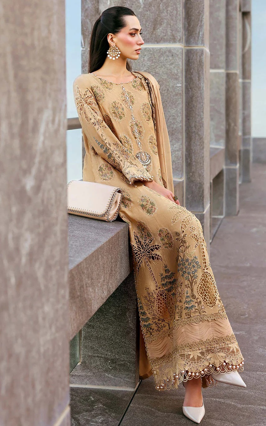Maria.B Luxury Embroidered Jacquard Lawn Unstitched 3Pc Suit D