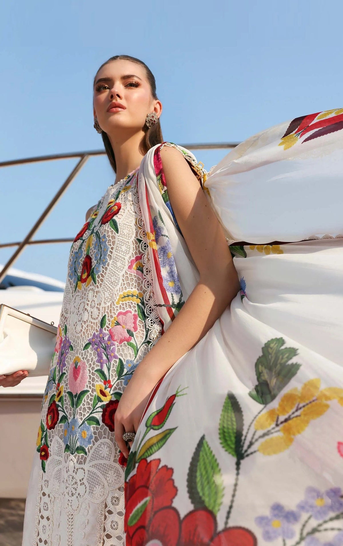Maria B Luxury Embroidered Lawn Unstitched 3PC Suit D