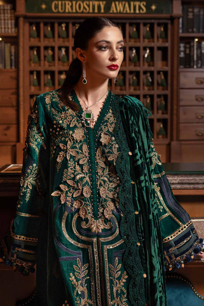 Luxe by Maria B Unstitched Embroidered Velvet 3 Piece MB25LW D2 With Palaichi Shawl