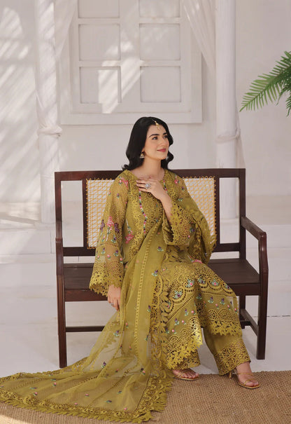 Aneelas Luxury Organza Embroidered 3 Piece Unstitched