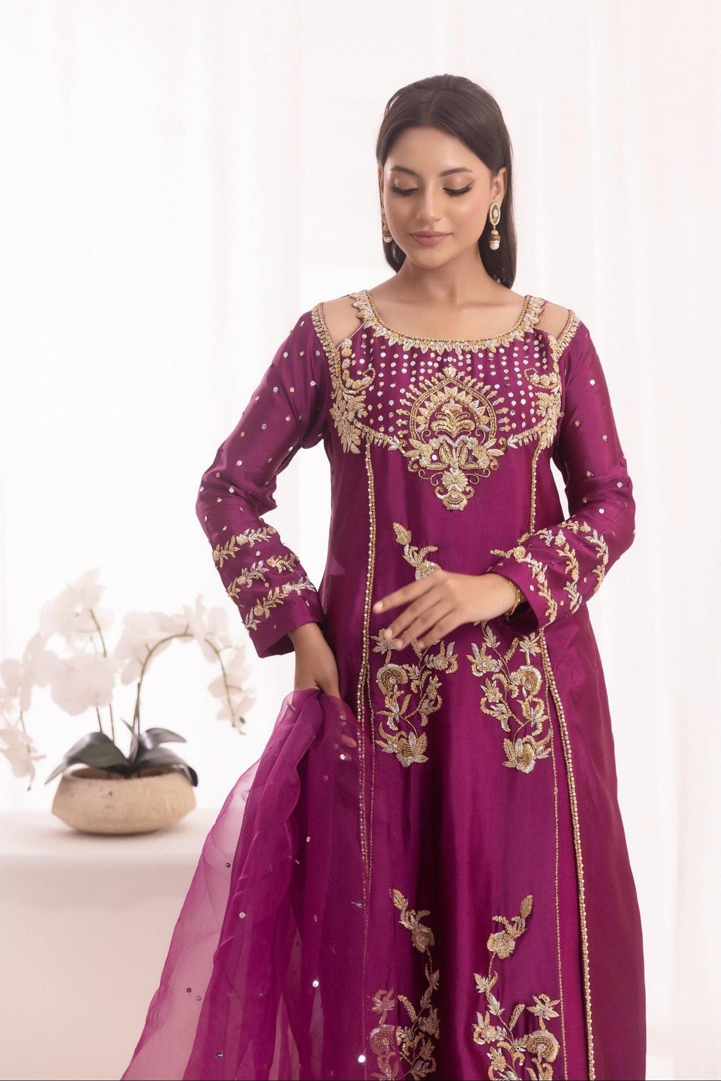 Sehrish Nadeem Luxury Raw Silk Embroidered Unstitched 3PC Suit