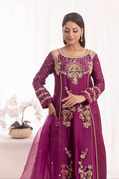 Sehrish Nadeem Luxury Raw Silk Embroidered Unstitched 3PC Suit