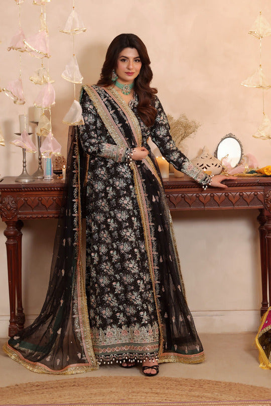 Aneelas Luxury Raw Silk Embroidered 3Pc Unstitched