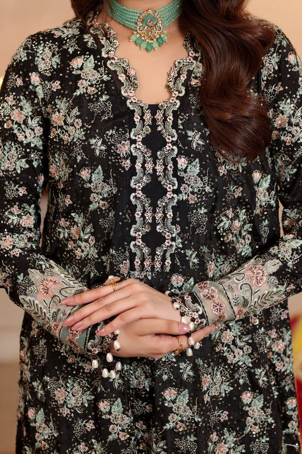 Aneelas Luxury Raw Silk Embroidered 3Pc Unstitched