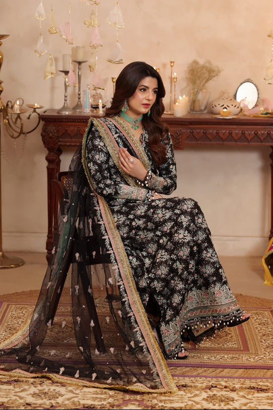 Aneelas Luxury Raw Silk Embroidered 3Pc Unstitched