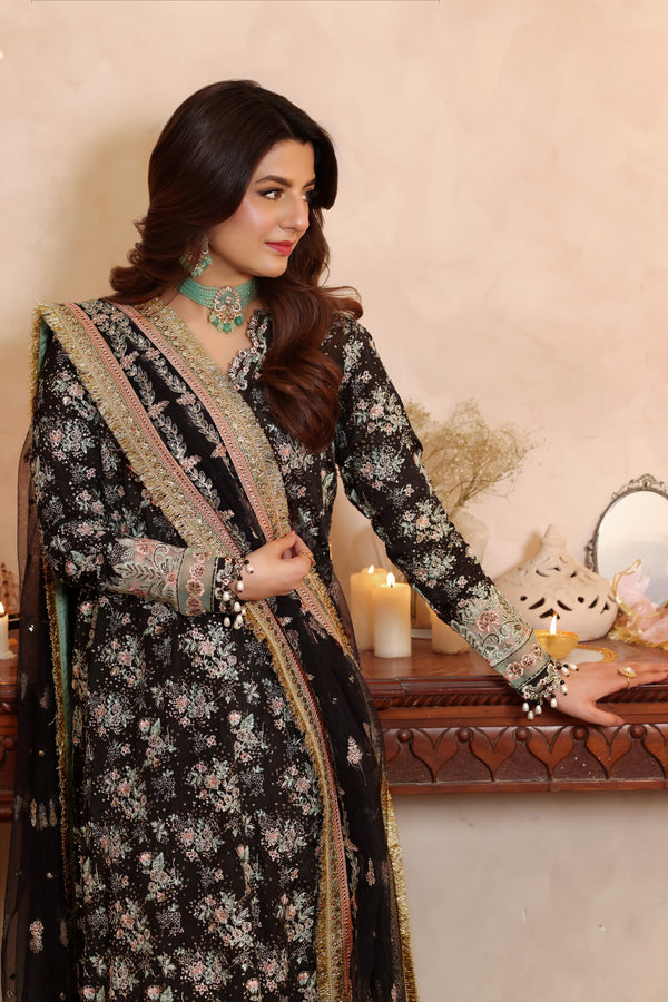 Aneelas Luxury Raw Silk Embroidered 3Pc Unstitched
