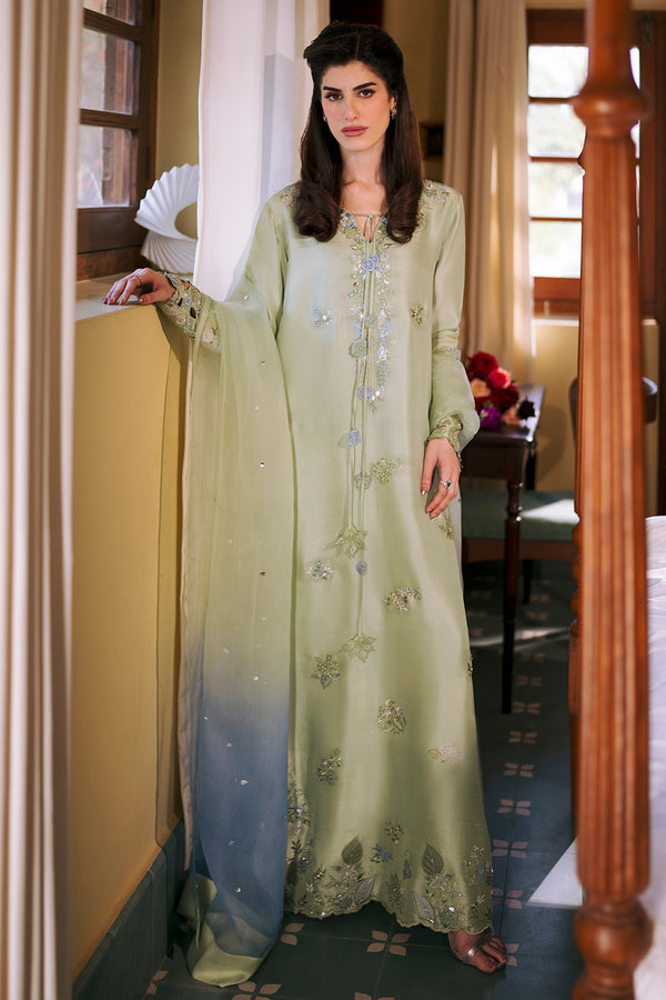 Zona Shaham Luxury Embroidered Raw Silk 3Pc Unstitched Suit