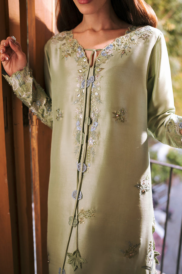 Zona Shaham Luxury Embroidered Raw Silk 3Pc Unstitched Suit
